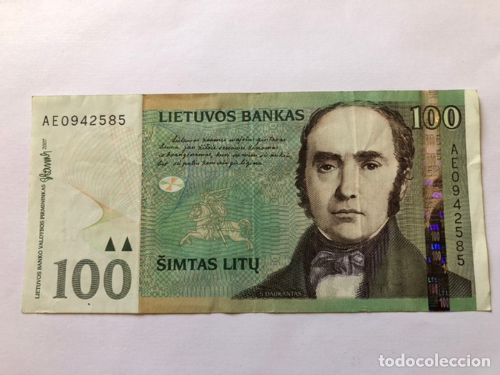 Billetes extranjeros: Billete Lituania 100/2007 - Foto 1