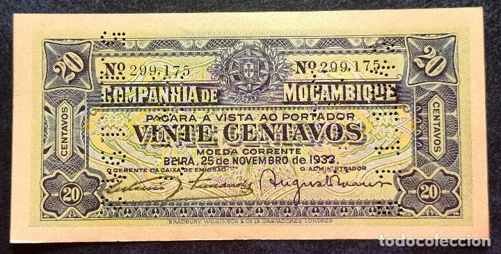 Billetes extranjeros: MOZAMBIQUE BILLETE DE 20 CENTAVOS DE 1933 - Foto 1