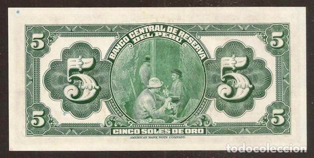 Billetes extranjeros: PERU. Bonito 5 soles 26.5.1944. Pick 66A. S/C - Foto 2 - 238596470