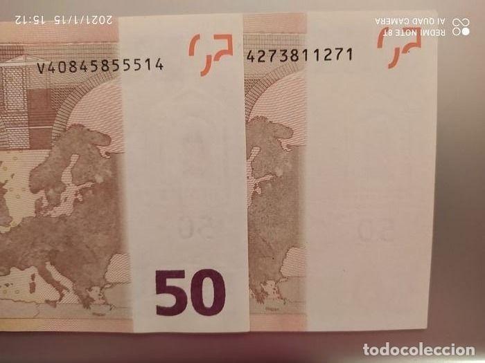 Billetes extranjeros: Billete 50 euros 2002 con error - Foto 2
