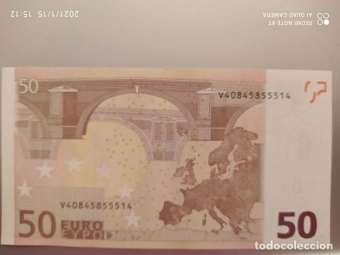 Billetes extranjeros: Billete 50 euros 2002 con error - Foto 3