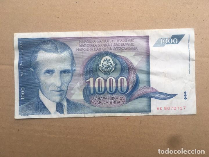 Billetes extranjeros: YUGOSLAVIA - 1000 DINARA 1991 MBC- - Foto 1