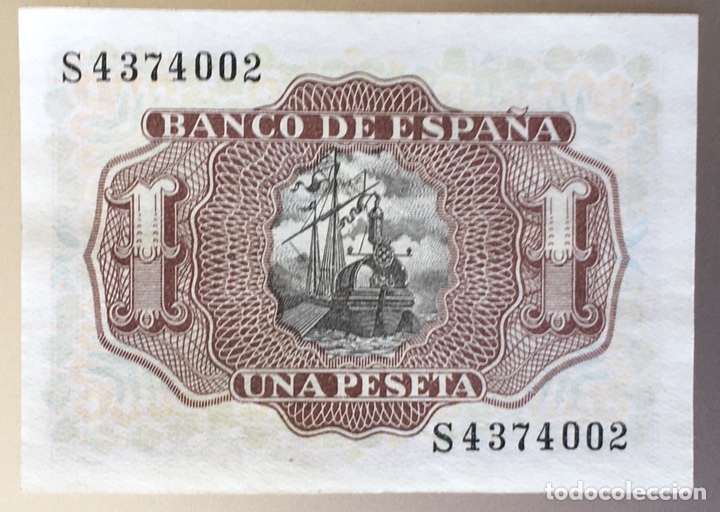 Billetes extranjeros: Espa&ntilde;a. 1 peseta 1953 - Foto 2