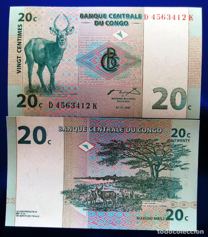 Billetes extranjeros: CONGO BILLETE DE 20 CENTIMOS DE 1997 S/C - Foto 1