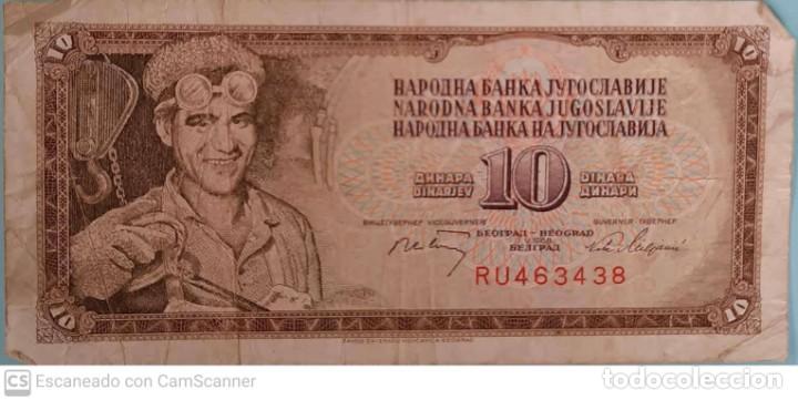 Billetes extranjeros: 10 Dinara de Yugoslavia 1968 - Foto 1