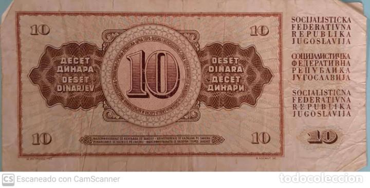 Billetes extranjeros: 10 Dinara de Yugoslavia 1968 - Foto 2