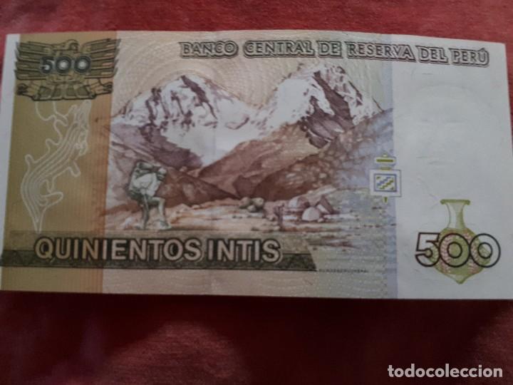 Billetes extranjeros: PERU 500 INTIS - Foto 2