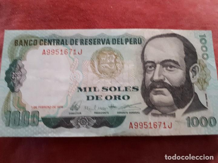 Billetes extranjeros: PERU 1000 SOLES DE ORO - Foto 1