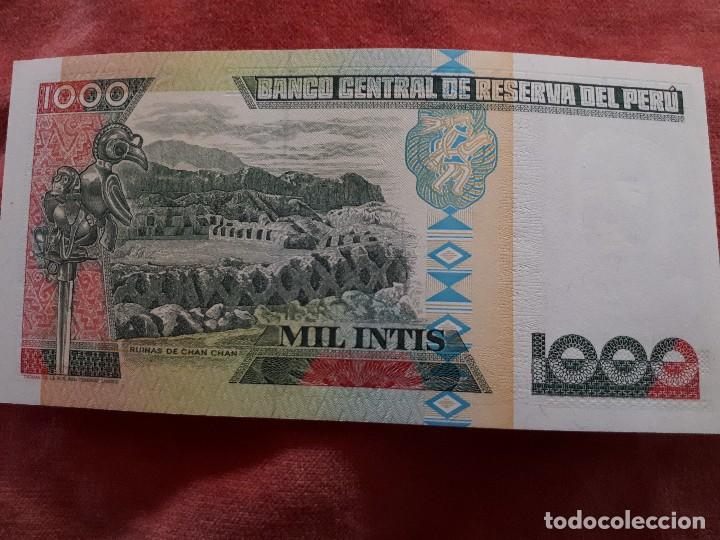 Billetes extranjeros: PERU 1000 INTIS - Foto 2