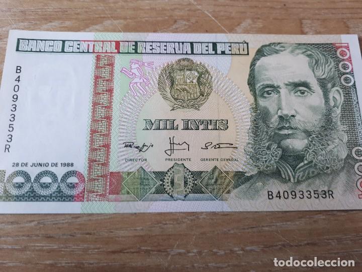 Billetes extranjeros: PERU 1000 INTIS - Foto 1