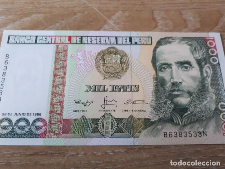 Billetes extranjeros: PERU 1000 INTIS - Foto 1
