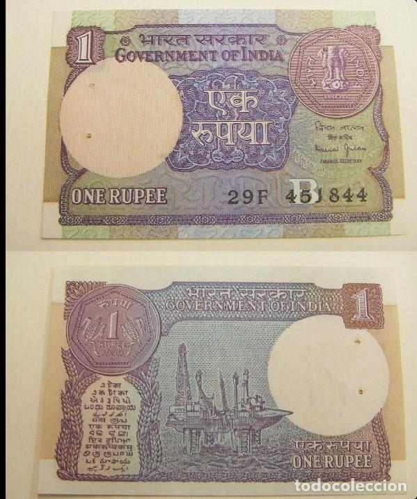 Billetes extranjeros: BILLETE DE INDIA 1 RUPIA 1990 sin circular - Foto 1