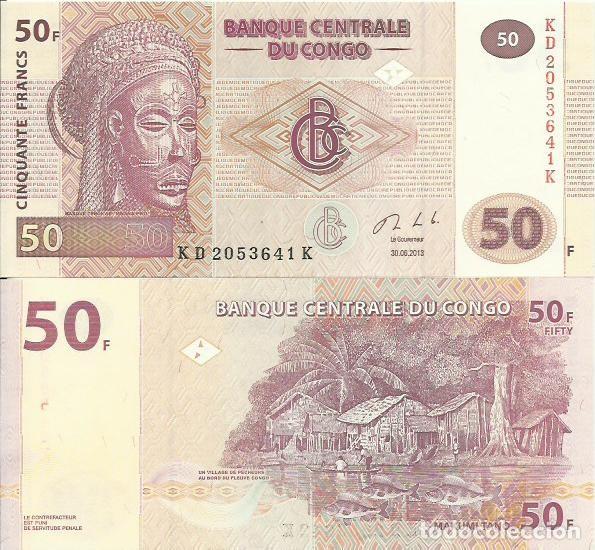 Billetes extranjeros: 50 FRANCOS CONGO 2013 - UNC - Foto 1