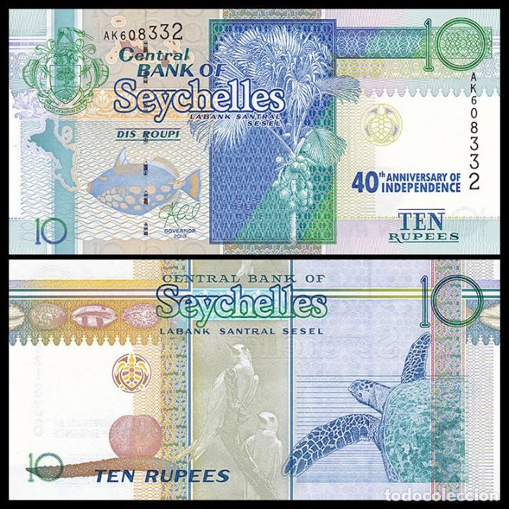 Billetes extranjeros: SEYCHELLES 10 RUPEES 2013 (2016) P 52 COMM. 40TH INDEPENDENCE UNC - Foto 1