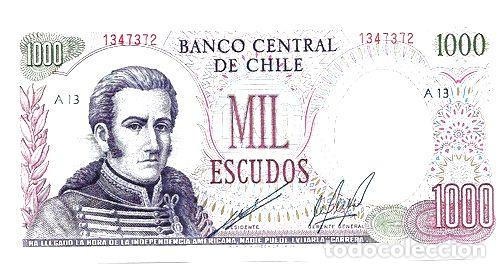 Billetes extranjeros: billete chile 1000 escudos a 13 sc - Foto 1