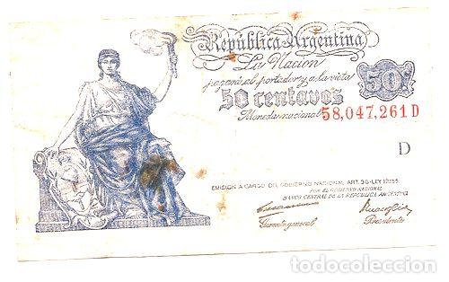 Billetes extranjeros: argentina billete de 50 centavos progreso bottero 1807 - Foto 1