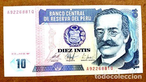 Billetes extranjeros: billete de peru 10 intis sin circular - Foto 1