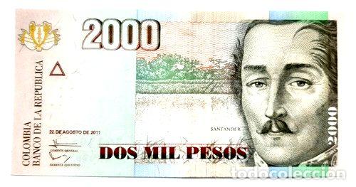 Billetes extranjeros: billete colombia 2000 pesos 2011 unc - Foto 1
