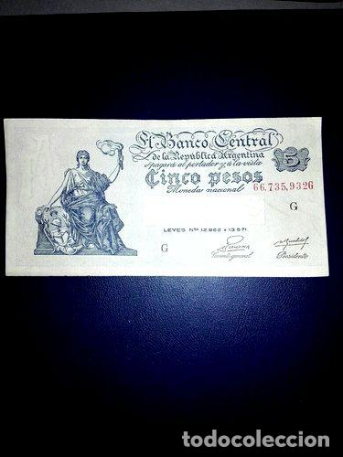 Billetes extranjeros: billete de cinco pesos progreso bot1866 - Foto 1