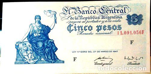 Billetes extranjeros: argentina progreso 5 pesos bottero 1876 en mendoza - Foto 1