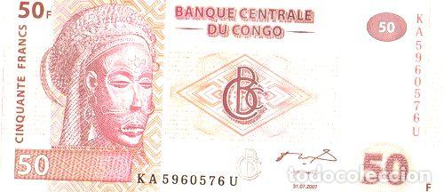 Billetes extranjeros: congo 50 francs 2007 - Foto 1