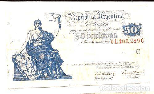 Billetes extranjeros: argentina billete de 50 centavos progreso bottero 1801 - Foto 1