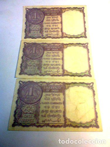 Billetes extranjeros: billetes antiguos 1 rupia india - Foto 1