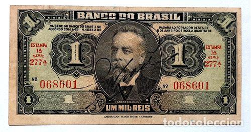 Billetes extranjeros: billete brasil 1000 reis - Foto 1