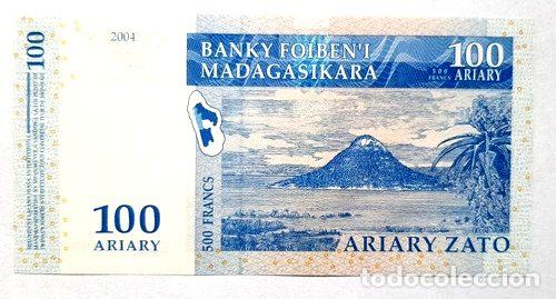 Billetes extranjeros: billete madagascar 100 ariary 2004 unc - Foto 1