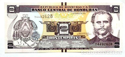 Billetes extranjeros: billete honduras 2 lempiras 2012 unc - Foto 1