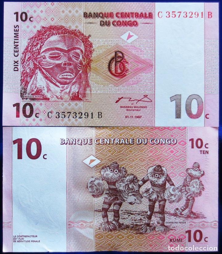 Billetes extranjeros: CONGO BILLETE DE 10 CENTIMOS DE 1997 S/C - Foto 1