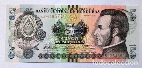 Billetes extranjeros: billete honduras 5 lempiras 2012 unc - Foto 1