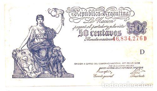 Billetes extranjeros: argentina billete de 50 centavos progreso bottero 1806 - Foto 1