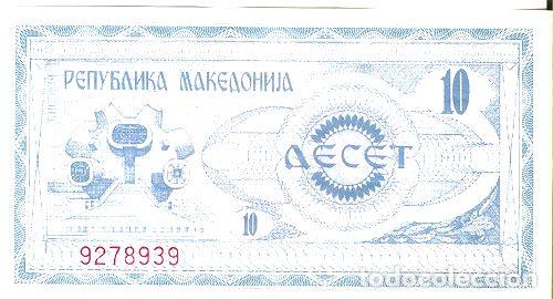 Billetes extranjeros: macedonia 10 dinar 1992 sin circular imperdible - Foto 1