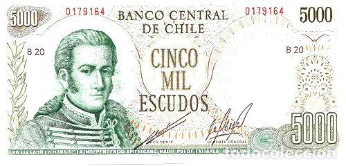 Billetes extranjeros: billete chile 5000 escudos b20 sc - Foto 1