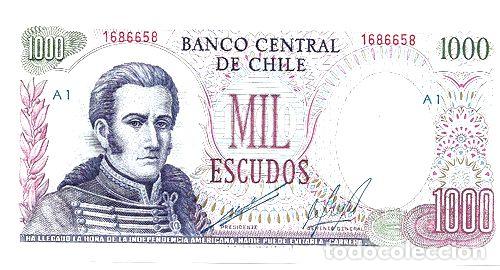 Billetes extranjeros: billete chile 1000 escudos a 1 sc - Foto 1
