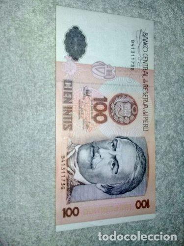 Billetes extranjeros: billete 100 intis peru 1987 en estado sin circular - Foto 1