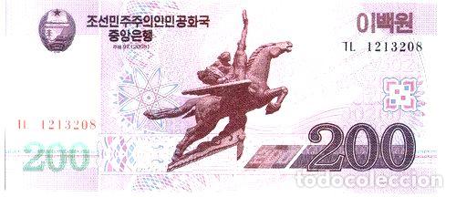 Billetes extranjeros: corea del norte 200 won 2008 - Foto 1