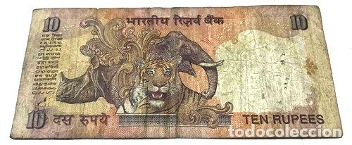 Billetes extranjeros: billete de 10 de la india - Foto 1