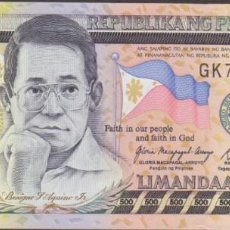 Billetes extranjeros: BILLETES - PHILIPPINES-FILIPINAS - 500 PISO 2002 - SERIE GK - PICK-196A (SC)