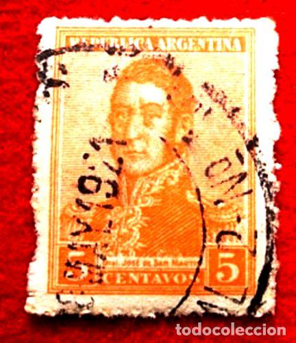 Billetes extranjeros: estampilla 5 centavos republica argentina - Foto 1