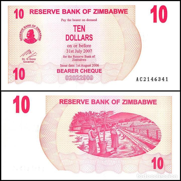 Billetes extranjeros: ZIMBABWE -10 dollars de 2006 - SIN CIRCULAR - Foto 1