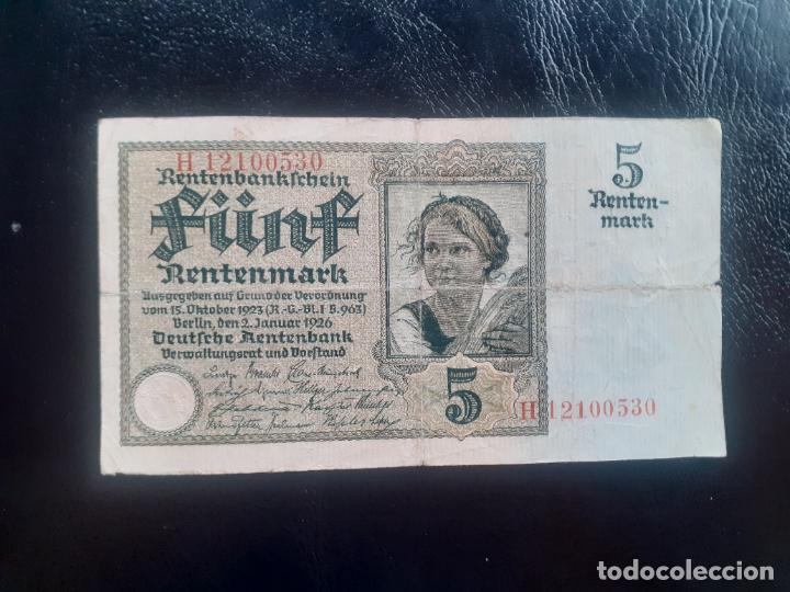 Billetes extranjeros: Alemania. 5 marcos de 1926 - Foto 1