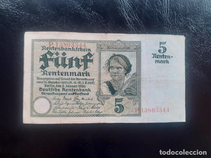 Billetes extranjeros: Alemania. 5 marcos de 1926 - Foto 1