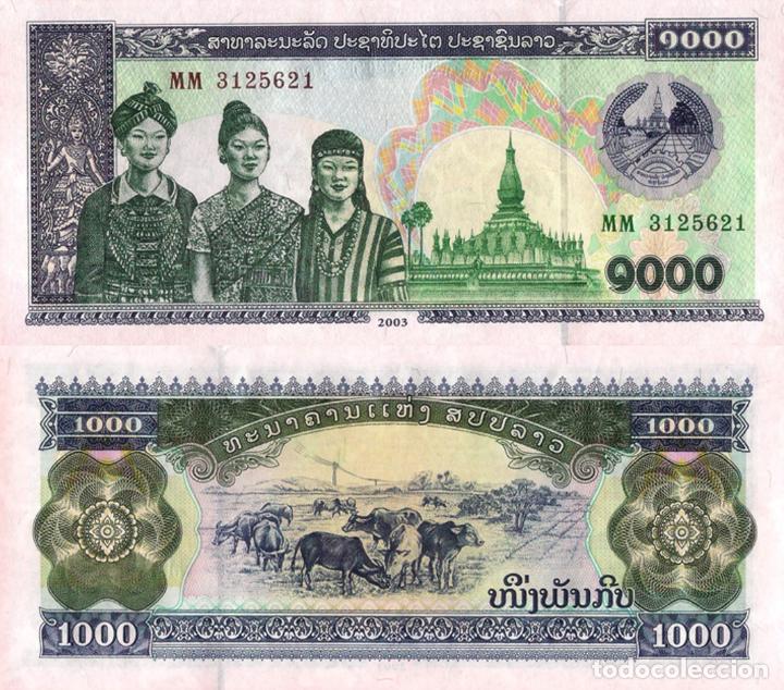 Billetes extranjeros: LAOS, 1000 Kip, P32ab, 2003, UNC - Foto 1
