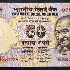 Billetes extranjeros: INDIA BILLETE DE 50 RUPIAS LETRA (R) S/C