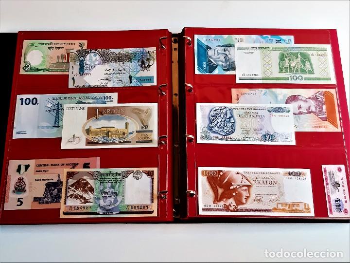 Billetes extranjeros: ALBUM CON 170 BILLETES VARIOS DEL MUNDO MALLORIA UNC. Lote 246970495