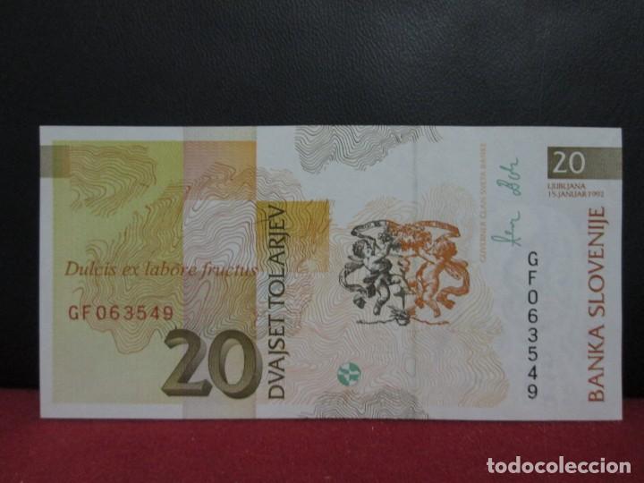 Billetes extranjeros: 20 TOLARJEV ESLOVENIA - Foto 2