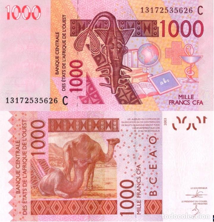 Billetes extranjeros: WEST AFRICAN STATES, BURKINA FASO, 1000 Francs, 2013, Code C, P315Cm, UNC