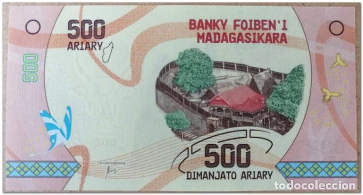 Billetes extranjeros: MADAGASCAR,500 ARIARY,2017,P.99,UNC - Foto 2